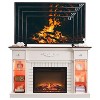 SinCiDo Farmhouse 54" W LED Fireplace TV Cabinet w/ 7 Lighting Colors,Freestanding Electric Fireplace Heater, 4 Adjustable Shelves & 2 Drawers - 2 of 4