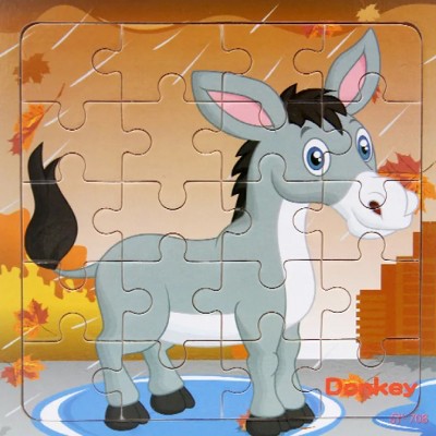 Boersma Children's Wooden Puzzle – Cat Theme with Poultry & Farm Animals, Educational Toy for Toddlers, Durable & Safe Early Learning Gift