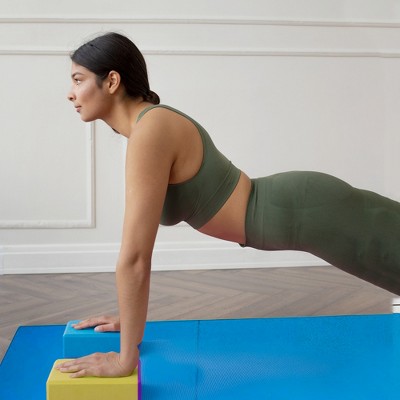Blue 72-Inch Folding Exercise Mat with Handles