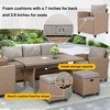 Chic Crate-Rustic Outdoor Wicker Set – 6-Piece Patio Furniture w/ Rattan Sofa, Chairs & Table | Natural Finish | Multi-Room - 3 of 4