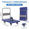 Platform Truck, Foldable Push Cart Dolly with 360° Swivel Wheels, Heavy Duty Luggage Cart with 661lb Weight Capacity, Space-Saving Push Hand Cart - image 2 of 4