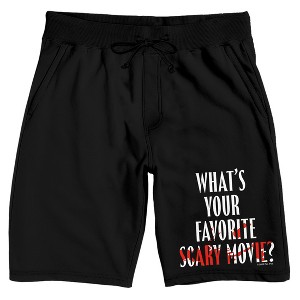 Scream 5 What’s Your Favorite Scary Movie Adult Black Sleep Pajama Shorts - 1 of 4