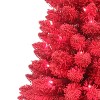 Puleo 3' Pre-Lit Artificial Flocked Fashion Red Tree - 4 of 4