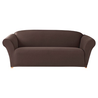 Stretch Twill Sofa Slipcover Chocolate - Sure Fit