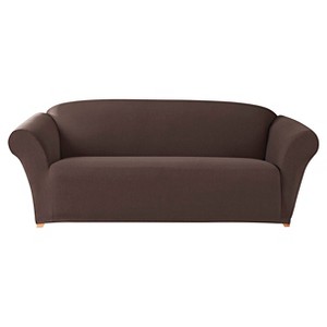 Stretch Twill Sofa Slipcover Chocolate - Sure Fit, Brown