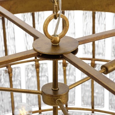Gold Ombre 9-Light Chandelier with Artisanal Glass
