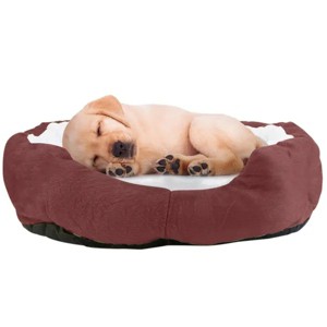 Pet Dog Bed Soft Warm Fleece Puppy Cat Bed Dog Cozy Nest Sofa Bed Cushion For S/M Dog - 1 of 4