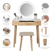 ELECWISH 31.5" Makeup Vanity Desk with LED Mirror, Stool & Acrylic Organizer - Adjustable Lighting, 2 Drawers, Soft-Padded Seat - 3 of 4