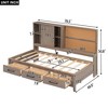 NicBex Twin Daybed with Storage Morden Daybed with 3 Storage Drawers, Storage Cabinets, Cork Board and Charging Ports for Apartment - 2 of 4