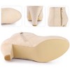 Perphy Women's Suede Platform Round Toe Chunky Heels Ankle Boots - 3 of 4