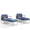 Outdoor Swivel Rocker Patio Chairs High Back Wicker Patio Furniture - 3 of 4