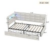 Daybed with Storage Drawers,Charging Station,LED Headboard,Twin Size Upholstered Frame for Teens or Guests-Maison Boucle - 3 of 4
