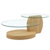 PAGED Double Layer Coffee Table Contemporary Artistic Living Room Table with Tempered Glass Tabletop, Center Table for Living Room, Study - 4 of 4