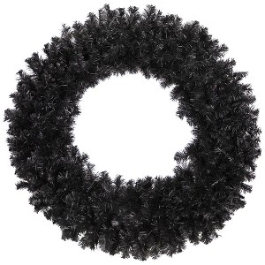 Northlight Colorado Spruce Artificial Halloween Wreath - 36" - Black - Unlit - 1 of 4