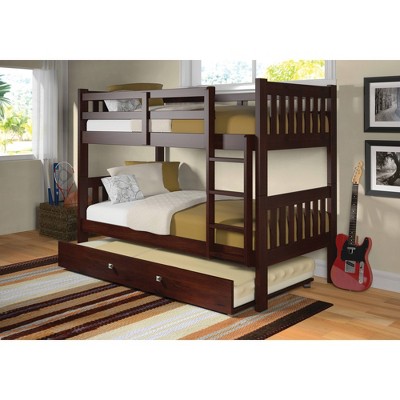 Twin Mission Bunk Bed With, Full Size Low Loft Bed With Trundle