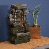 Sunnydaze Indoor Home Office Polyresin Towering Cave Waterfall Tabletop Water Fountain with LED Light - 14" - image 2 of 4