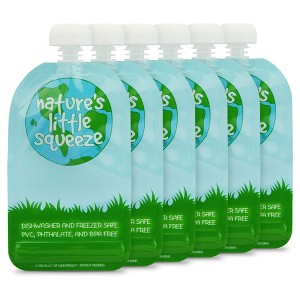WeeSprout Double Zipper Reusable Food Pouches for Babies & Toddlers, 6-Pack - 1 of 4