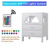 Modern Nightstand with Charging Station and Rgb Led Lights, Wood Bedside Table with 2 Drawers End Table for Bedroom Living Room-White - 4 of 4