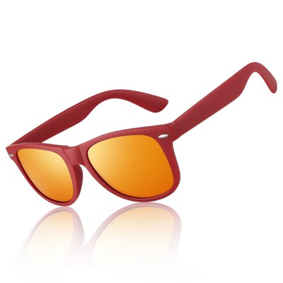 Attop Classic retro polarized red and orange sunglasses suitable for fishing, driving and hiking