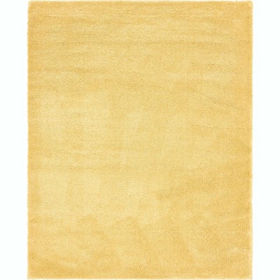 Yellow Rectangular Easy Care Shag Area Rug