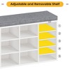 Acekool Shoe Bench with 10/5 Adjustable Shelves & Removable Cushion, Entryway Storage Organizer for Bedroom, Hallway - 3 of 4