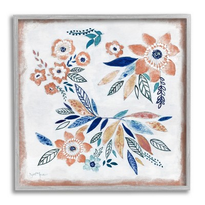 Stupell Industries Floral Blossom Patterned Boho Framed Giclee