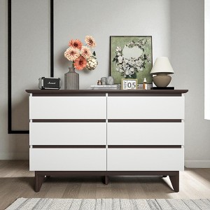 6-Drawer Storage Dresser, Wide Chest Organizer with Ample Capacity for Clothes, Books, and Essentials, Cabinet for Bedroom, Living Room, Entryway - 1 of 4