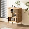 3 Drawer Dresser, Chest of Drawers for Bedroom, Spacious Storage Wicker Dresser with Matte Black Handles - 3 of 4