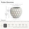 LuxenHome 14" Dia Round Concrete Planter Indoor Outdoor Large Plant Pot with Drainage Hole and Plug Modern Geometric Pattern Flower Pot - 3 of 4