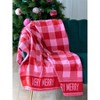 Shiraleah Red "Very Merry" Holiday Throw Blanket - 2 of 4
