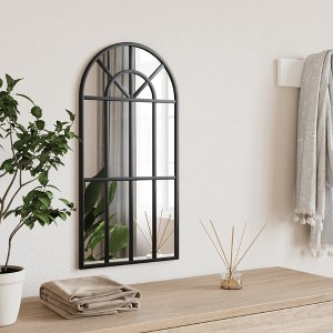 vidaXL Wall Mirror Black 11.8 in.x23.6 in. Arch Iron - 1 of 4