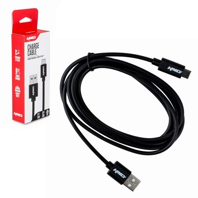 KMD 6FT Type C USB Sync Data Transfer Charging Cable Compatible with Nintendo Switch - Black