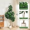 4FT Fiddle Leaf Fig Tree Artificial with 48 Leaves - Realistic Faux Ficus Lyrata Trees in 7.8" Grey Planter Pot, for Home Office - 2 of 4