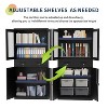GustoWave 71 in Tall Metal Garage Storage Cabinet, Lockable Display Cabinet with Glass Doors, 2 Drawers & 2 Adjustable Shelves, Black - 4 of 4
