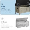 Storage Bench with Seat-100cm Shoe Bench with 2 Safety Hinges,  High-Capacity Chest for Entryway, Living Room, Bedroom, Hallway,gray - 4 of 4