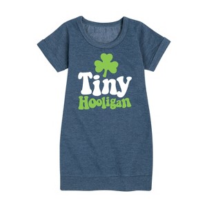 - Instant Message - St. Patrick's Day Tiny Hooligan Graphic Short Sleeve Fleece Dress - 1 of 4