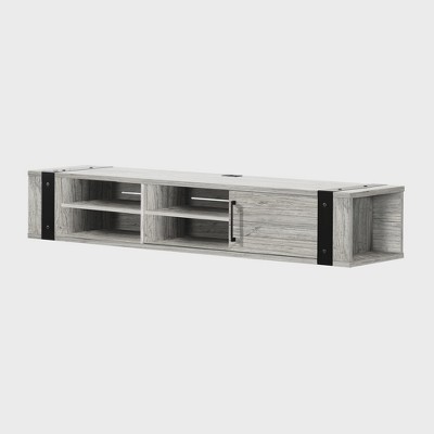 Seaside Pine Wall Mounted Media Console with Sliding Door