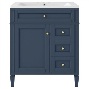 Tramull Modern Bathroom Vanity with Sink Top, 2 Drawers & Tip-Out Tray, Storage Cabinet with Soft-Close Doors - 1 of 4