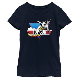 Girl's Top Gun Fighter Jet Logo T-Shirt - 1 of 4