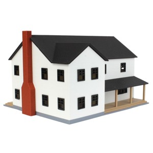 1/64 Large Two Story Farm House w/ Porch, Deck, Chimney, B&W 3d Print RW-11 - 1 of 4