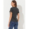 INSPIRE CHIC Women's Polka Dots Print V Neck Short Sleeve Elegant Work Office Tops - 4 of 4