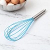 Unique Bargains 12" 6-Wire Whisk Hand Wash Stainless Steel Silicone Lake Blue Silver Tone - 4 of 4