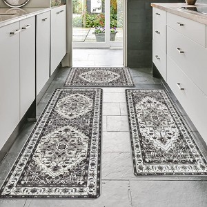BAGOKIE 3 Pieces Anti Fatigue Kitchen Mats Non-Slip Kitchen Rug Set - 1 of 4