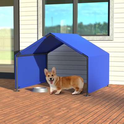 VisioGear Dog Shade Shelter, Portable Pet Tent, Water Resistant Dog House for Shade Protection, Garden, Patio, Backyard, Blue, 47.8"*46.6"*36"