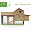 ORRD PawHut 59" Wooden Chicken Coop, Outdoor Hen House w/ 2 Doors, Nesting Box & Removable Tray, Natural Wood - 4 of 4