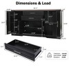 63" Sideboard Buffet Cabinet, Entryway Coffee Bar Cabinet with 2 Drawers & Adjustable Shelves, Wood Console Table, Floor Cupboard Cabinet - 3 of 4