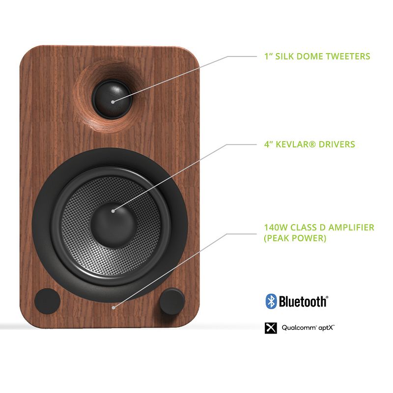 Kanto YU4 Powered Bookshelf Speakers with Built-In Bluetooth - Pair, 2 of 16