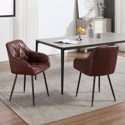 NicBex Modern Half Enclosed Arm Dining Chairs Set of 2 with Thick Upholstered Seat,Stylish Office Chairs,Living Room Side Chairs