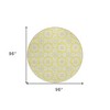 Yellow Ivory And Gray Floral Medallion Washable Indoor Outdoor Area Rug - 3 of 4