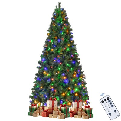 SUGIFT 7.5ft Pre-Lit Artificial Christmas Tree with 400 Multi-Color LED Lights and 1405 PVC Branch Tips